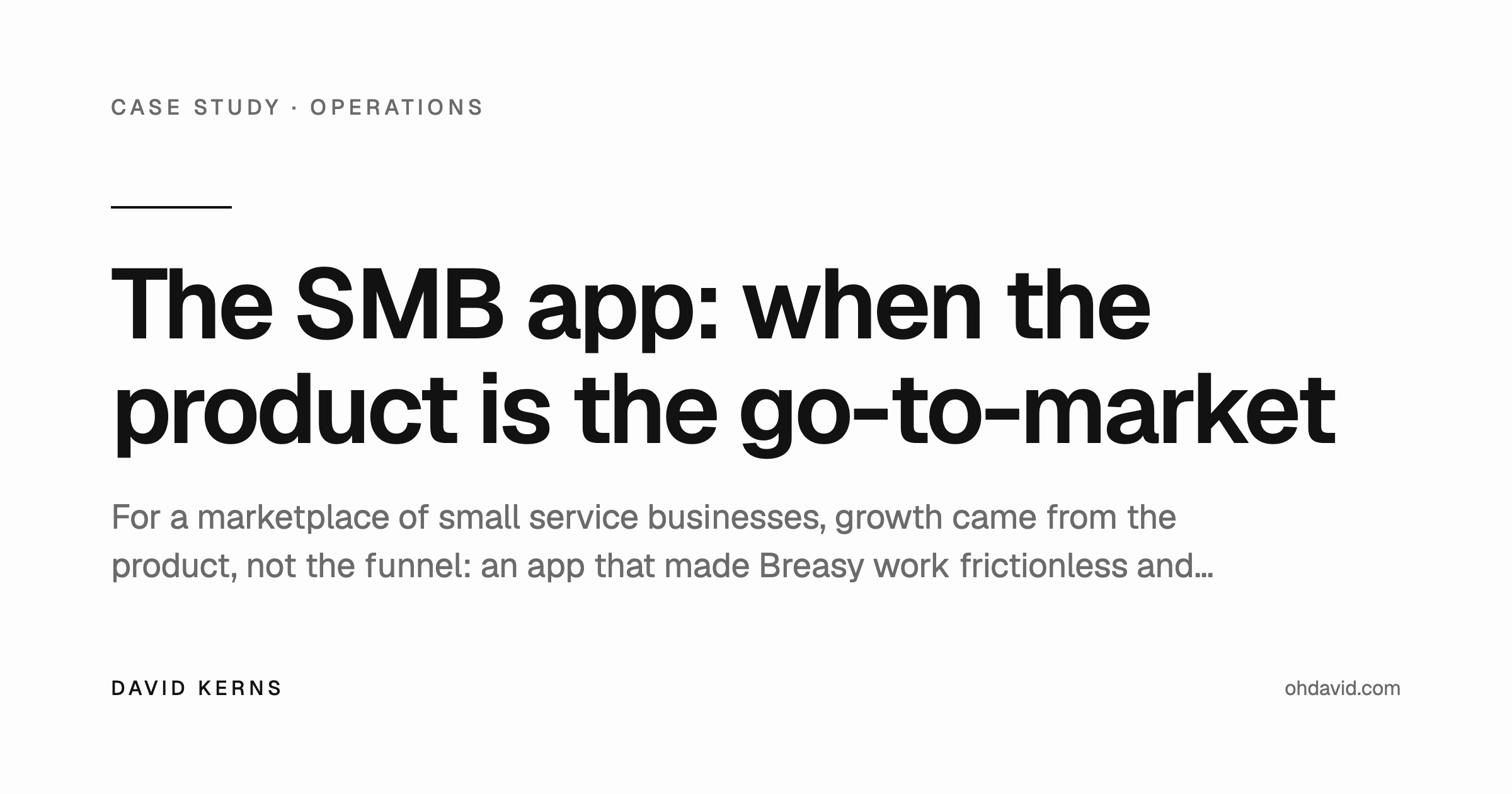 The SMB app: when the product is the go-to-market